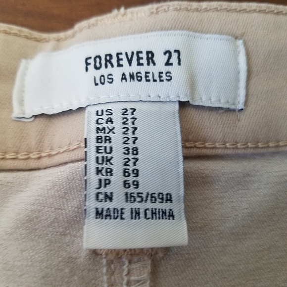 NWT Forever 21 High Waisted Khaki Skinny Jeans - Picture 5 of 6